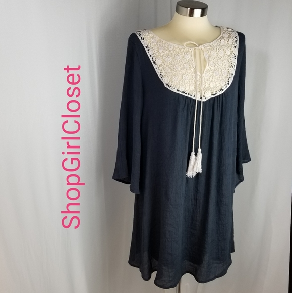 š„Just Inš„Mottoshop Blue Guaze Dress..Size M